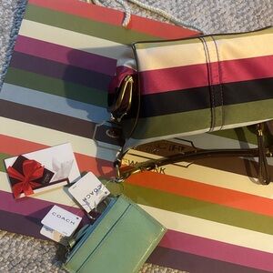 Coach Y2K Ltd Ed Multicolor Legacy Kisslock Pouch Tote Bag Purse 40664 RARE